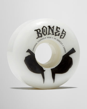Bones 100s Sidecuts 100a V5 Sidecut Skateboard Wheels - White 2026 - 54mm