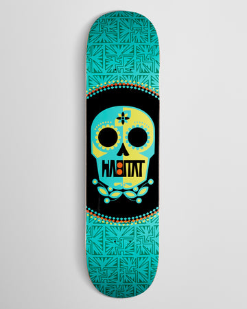 Habitat Sugar Skull Skateboard Deck - Teal - 8.00