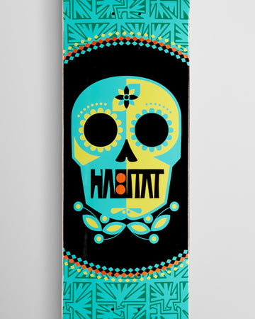 Habitat Sugar Skull Skateboard Deck - Teal - 8.00