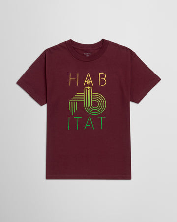 Habitat Stencil Soar T-Shirt - Maroon