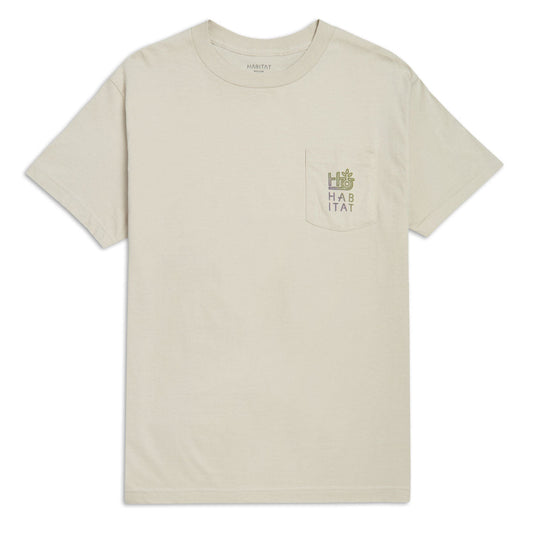 Habitat Pod Stencil Pocket T-Shirt - Off White