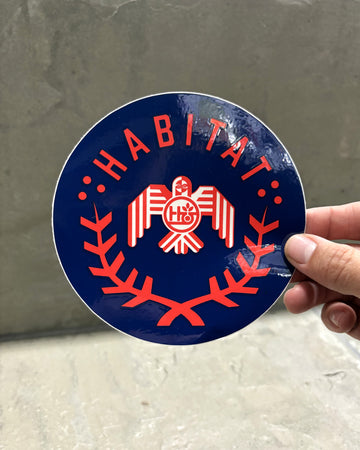 Habitat Raptor Wreath Sticker - Blue