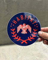 Habitat Raptor Wreath Sticker - Blue