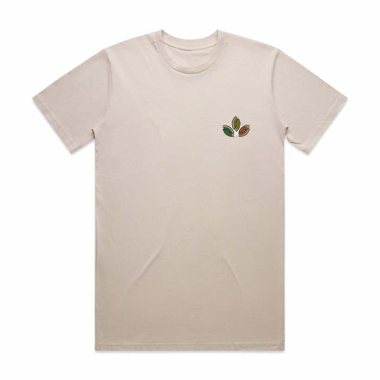 Leaves Embroidery T-Shirt Natural